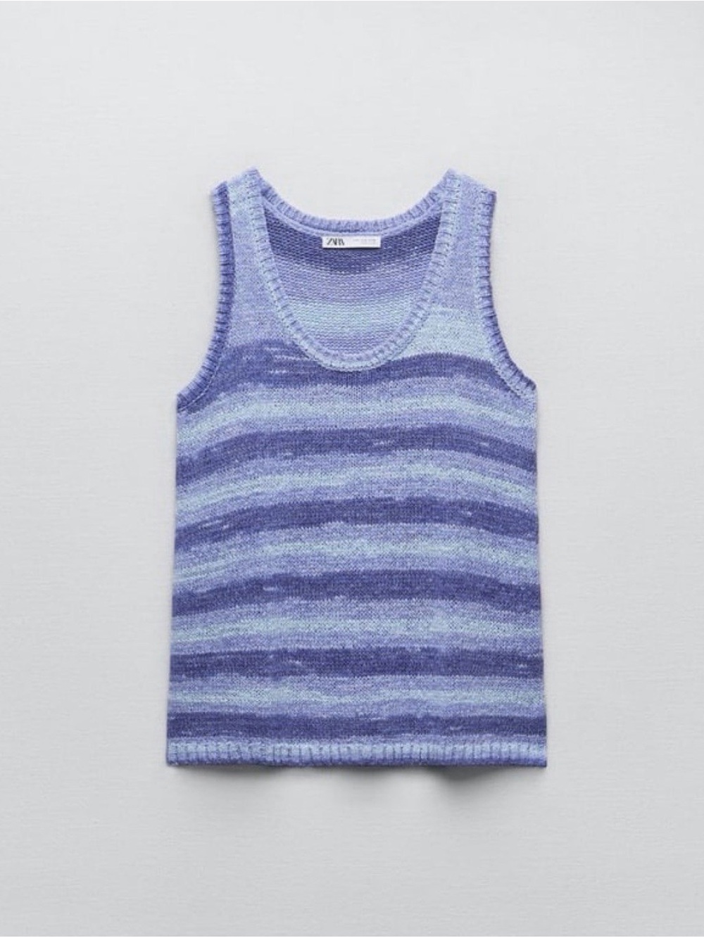 Zara Striped Knit Tank Top Tunic - Purple Ombré Large